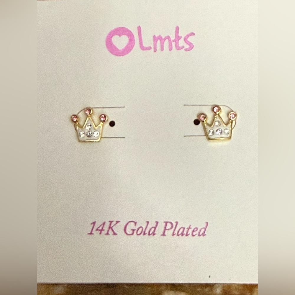 New 14K Plated Molly Glitz Pretty Princess Earrings
